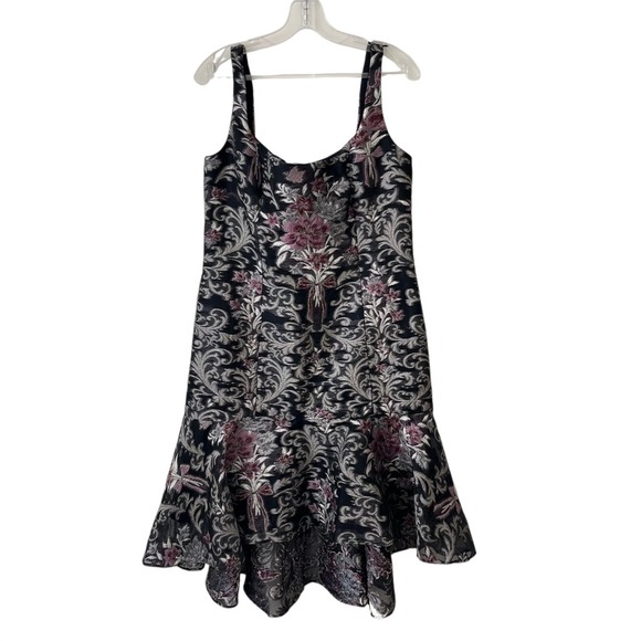 Marchesa Notte Jeweled Damask Cocktail Dress size 12 - Picture 4 of 16